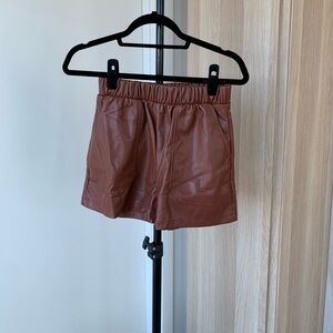 NWT Brown Faux Leather Shorts